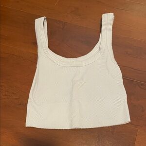 Light Blue Ribbed Crop Top